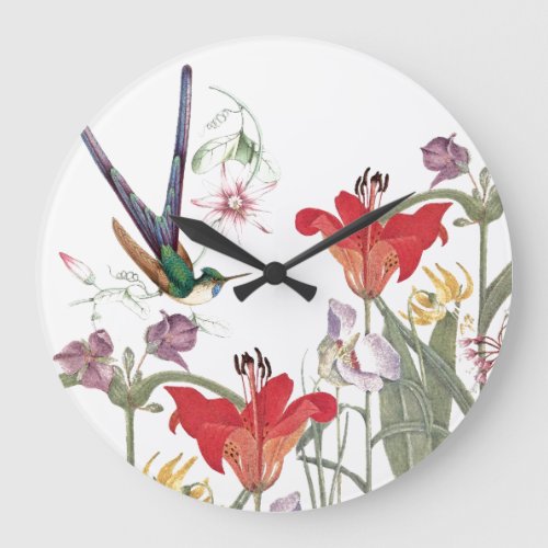 Hummingbird Bird Wildlife Flower Garden Wall Clock