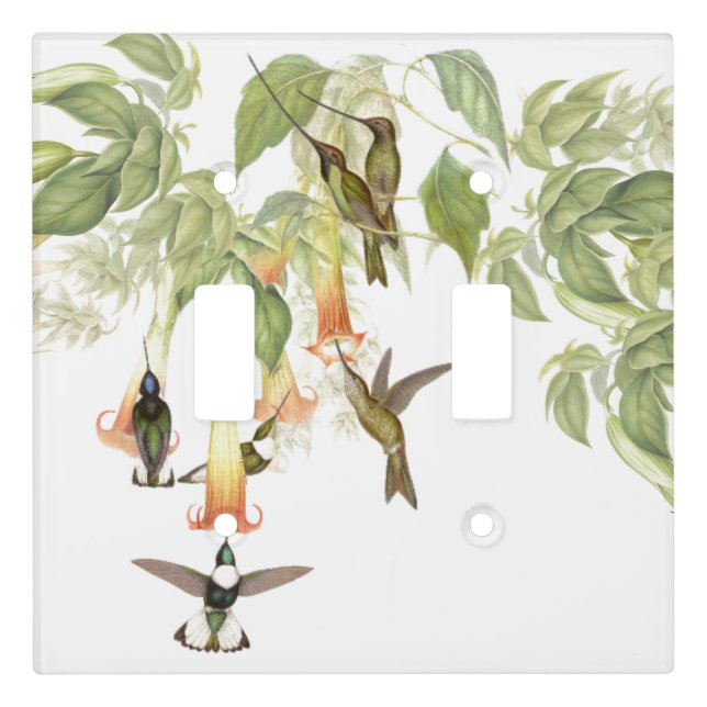 Hummingbird Birds Animal Floral Light Switch Cover (Front)