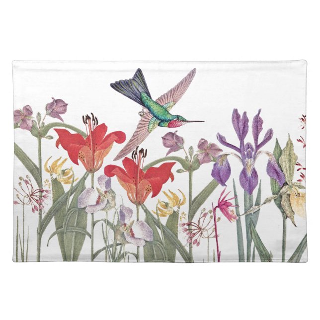 Hummingbird Birds Animal Flower Garden Placemat (Front)