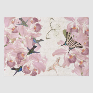 Hummingbird Birds Butterflies Floral Tissue Paper