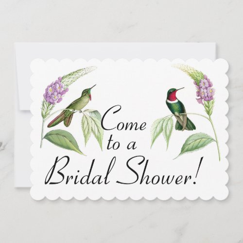 Hummingbird Birds Floral Bridal Shower Invitation