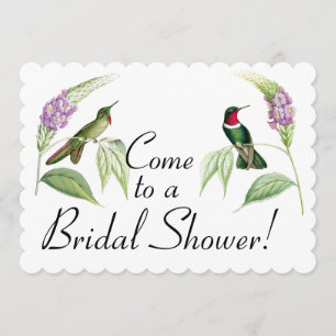 Hummingbird Birds Floral Bridal Shower Invitation