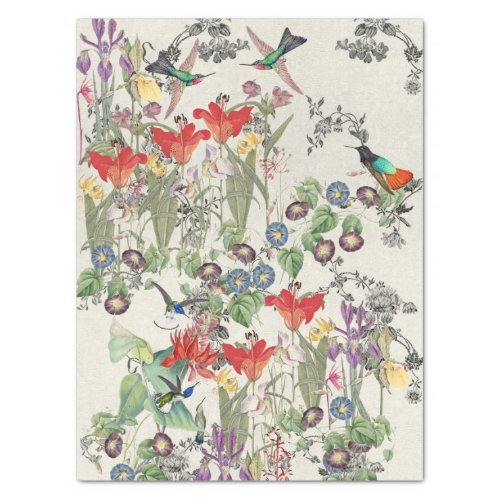 Hummingbird Birds Flower Garden Tissue Paper