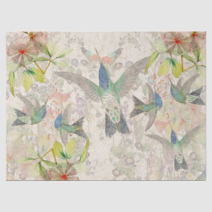 Hummingbird Birds Flowers Animals Tissue Paper