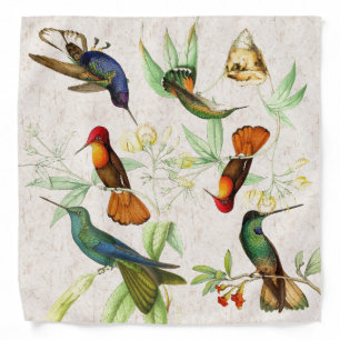 Hummingbird Birds Flowers Wildlife Animal Bandana