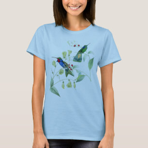 Hummingbird Birds Flowers Wildlife Animals Floral T-Shirt