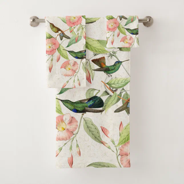 Hummingbird Birds Flowers Wildlife Bath Towel Set Zazzle