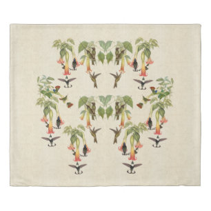 Hummingbird Birds Flowers Wildlife Duvet Cover