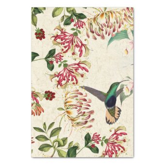 Hummingbird Birds Honeysuckle Flowers Tissue Paper | Zazzle