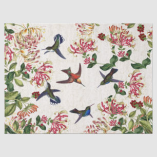 Hummingbird Birds Honeysuckle Flowers Tissue Paper