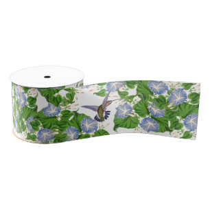 Hummingbird Birds Morning Glory Floral Flowers Grosgrain Ribbon