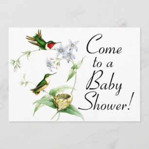 Hummingbird Birds & Nest Baby Shower Invitation
