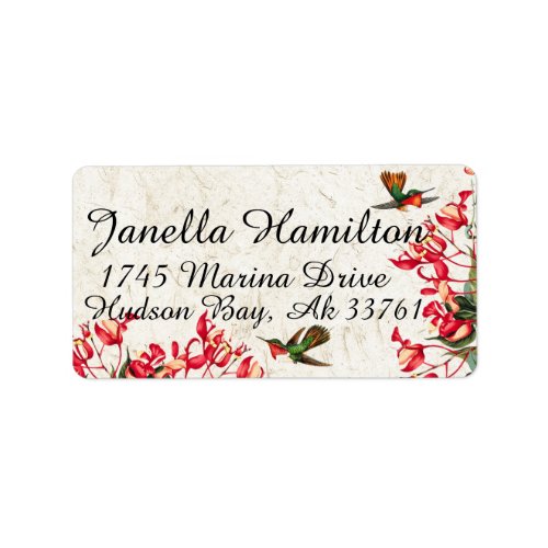 Hummingbird Birds Orchid Flowers Address Labels