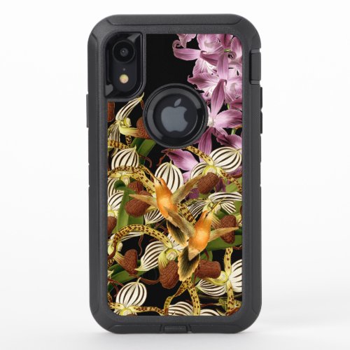 Hummingbird Birds Orchid Flowers Defender Case