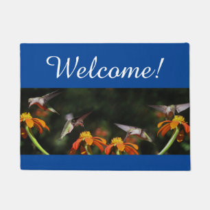 Hummingbird Birds Sunflower Flowers Floral Garden Doormat