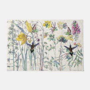 Hummingbird Birds Wild Tulip Flowers Doormat