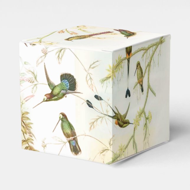 Hummingbird Birds Wildlife Animals Flowers Floral Favor Boxes (Front Side)