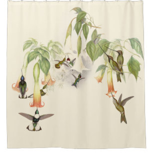 Hummingbird Birds Wildlife Animals Flowers Floral Shower Curtain