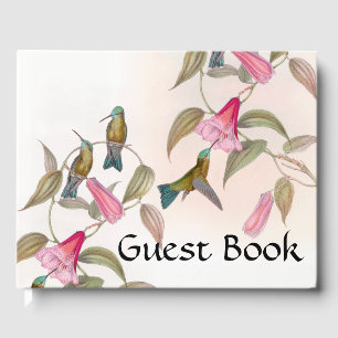 Hummingbird Birds Wildlife Floral Guest Book
