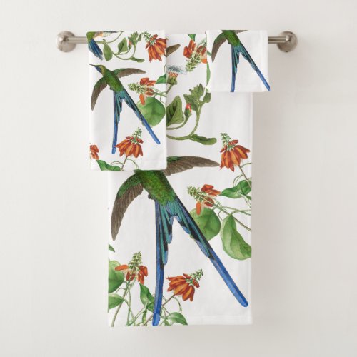 Hummingbird Birds Wildlife Flowers Bath Towel Set