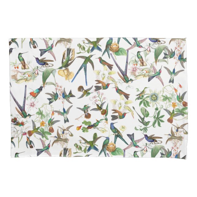 Hummingbird Birds Wildlife Flowers Pillowcase (Front)