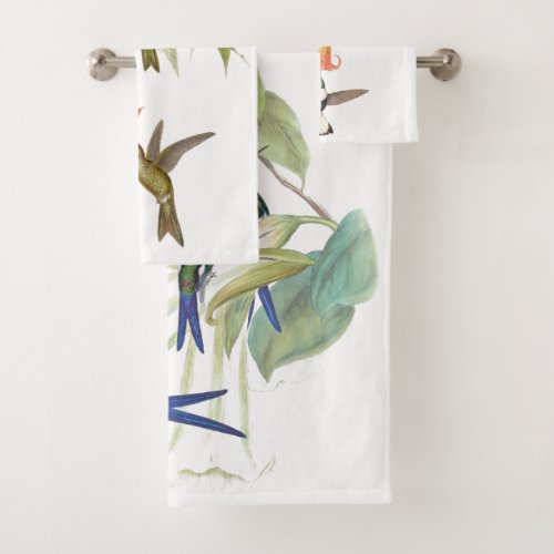 Hummingbird Birds Wildlife Leaves Bath Towel Set
