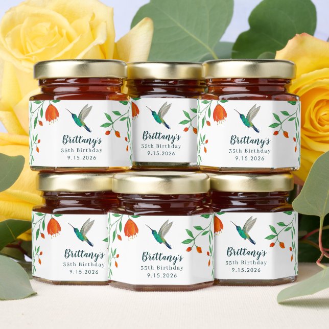 Hummingbird  Birthday  Honey Jar Favors (Insitu)