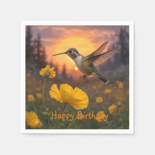 Hummingbird Birthday  Napkins