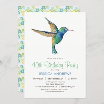 Hummingbird Birthday Party Invitation by Card_Stop at Zazzle