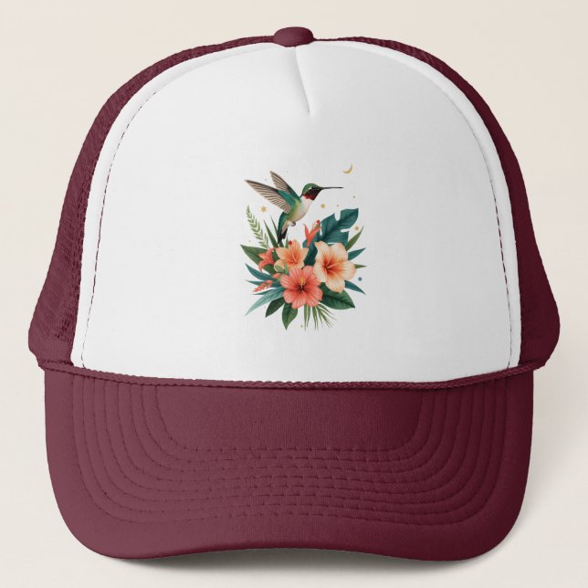 Hummingbird Bloom Tropical Cap (Front)