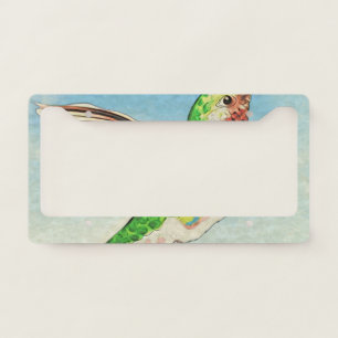Hummingbird Blue Art License Plate Frame