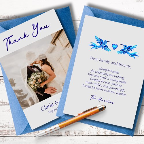 Hummingbird Boho Mexican Wedding Thank You Card