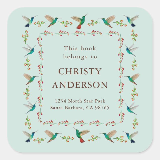 Hummingbird Bookplate (Front)