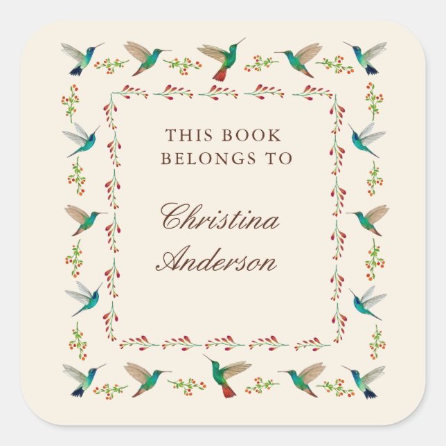 Hummingbird Bookplate (Front)