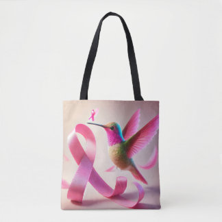 Hummingbird Breast Cancer Awareness Tote