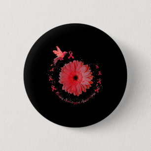 Hummingbird Burgundy Sunflower Brain Aneurysm Awar Button