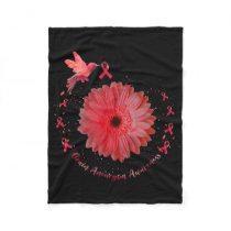 Hummingbird Burgundy Sunflower Brain Aneurysm Awar Fleece Blanket