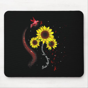 Hummingbird Burgundy Sunflower Brain Aneurysm Awar Mouse Pad