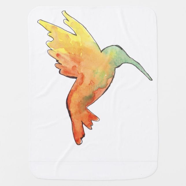 Hummingbird burp cloth baby blanket (Front)