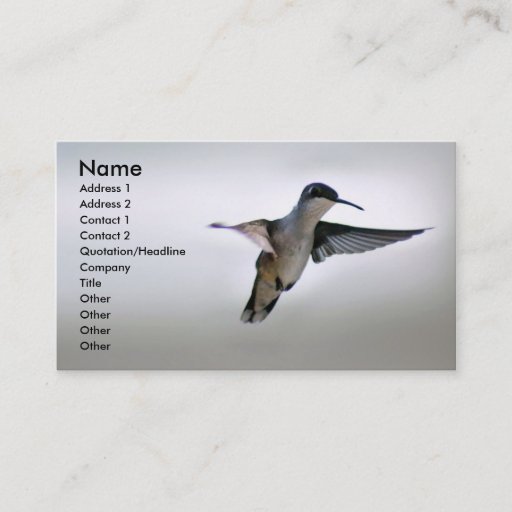 Customizable Hummingbird Business Card