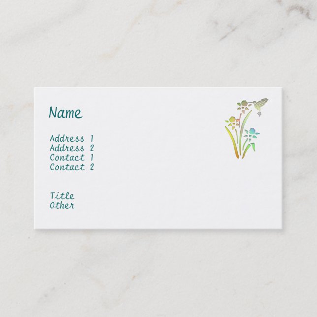 Hummingbird Business Card (Front)