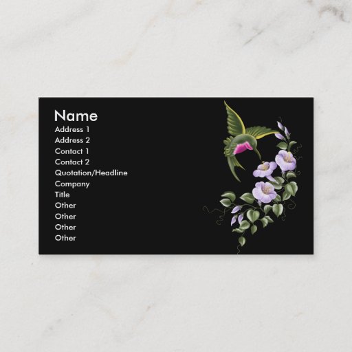 Customizable Hummingbird Business Card