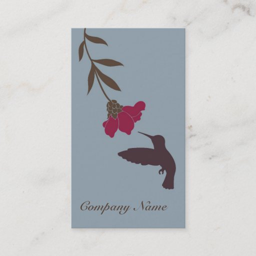 Customizable Hummingbird Business Card (Blue)