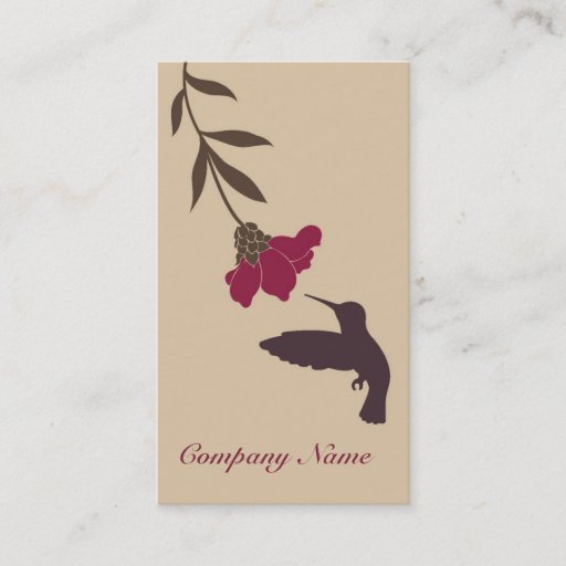 Customizable Hummingbird Business Card (Cream)