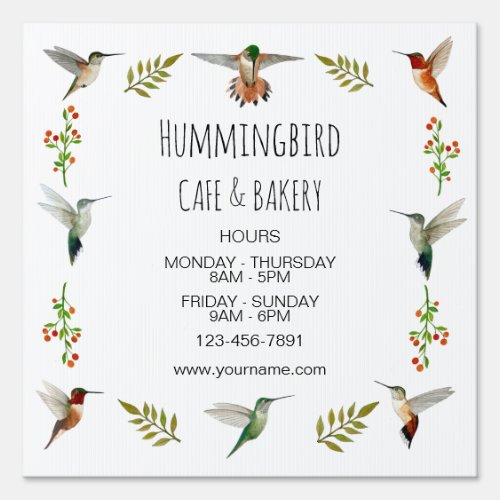 Hummingbird Business Sign