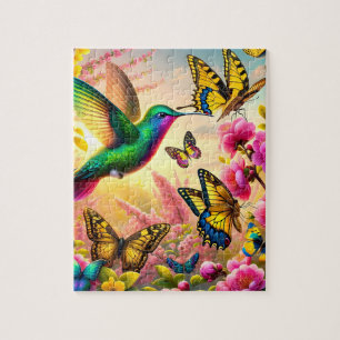 Hummingbird & Butterflies Jigsaw Puzzle