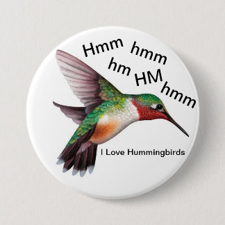 Hummingbird Button/ 3" Round Button