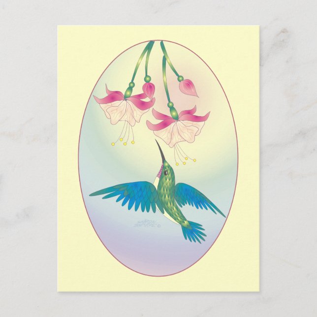 HUMMINGBIRD by SHARON SHARPE Postcard (Front)