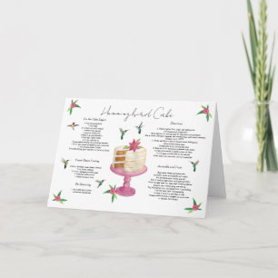 Hummingbird Cake Recipe Card