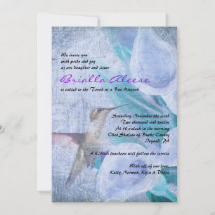 HUMMINGBIRD & CALLA LILY Bat Mitzvah Invitation
